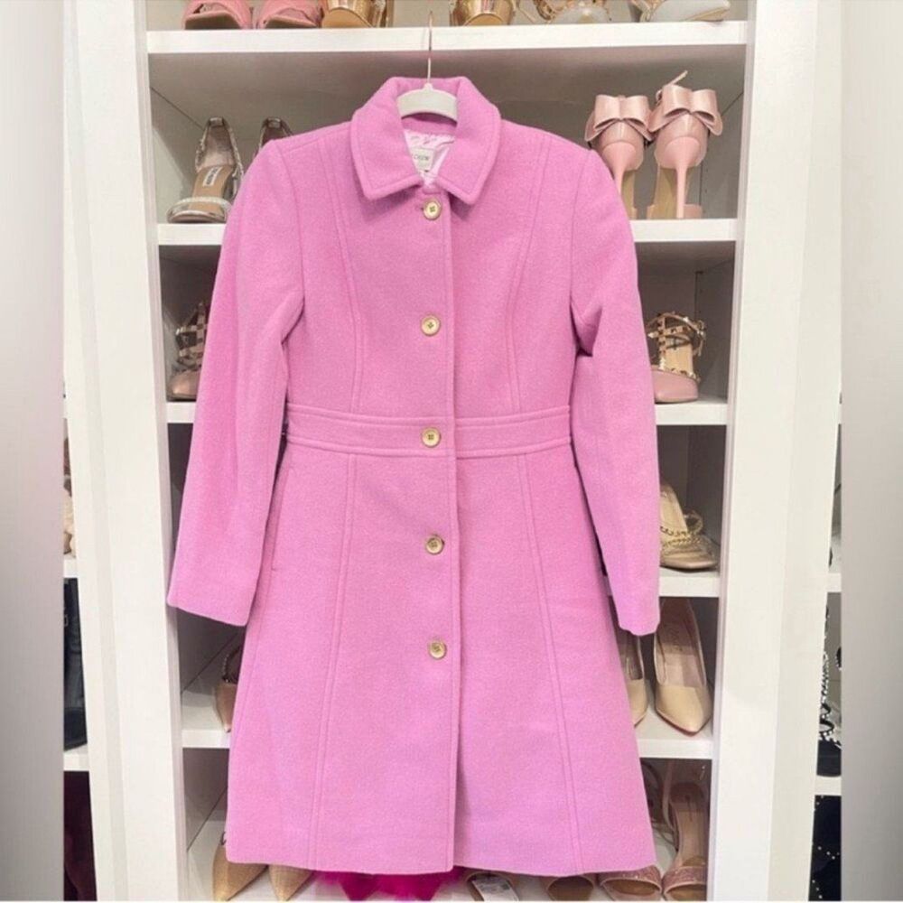 Last One NWT PINK J. CREW Wool-blend lady coat